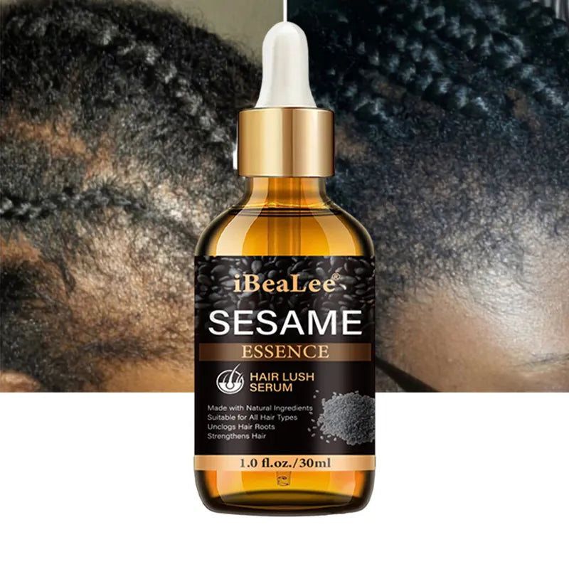 New Fast Hair Growth Serum Black Sesame Anti Hair Loss Treatment Products Prevent Edges Bald Spot Thinning Hair Oil Repair Care