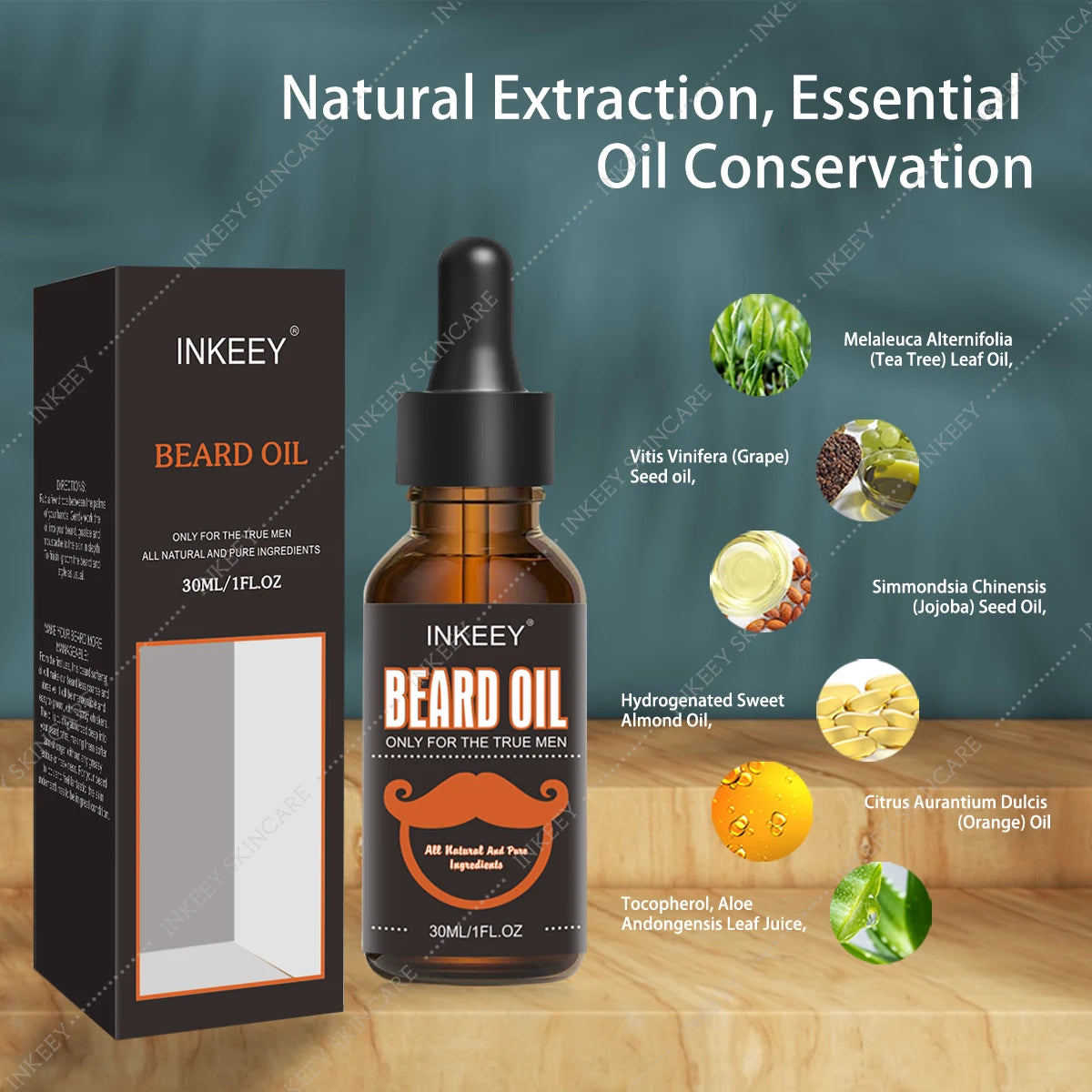 Beard Oil for Men Beard Growth Oil Conditioner Mustaches Growth Stronger Thicker Fuller Softener Faster Beard Hair Growth Oil