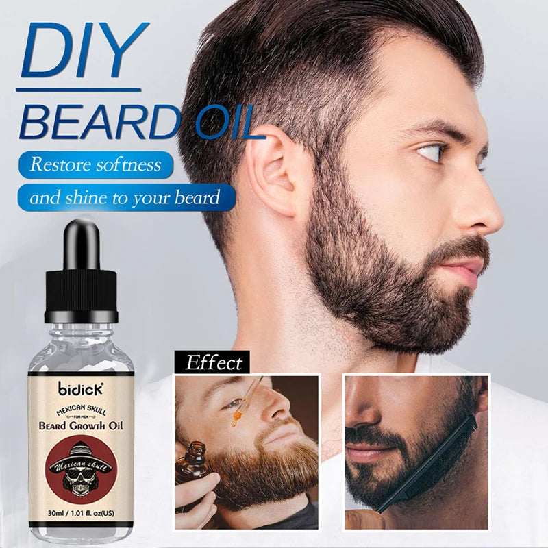 Beard Growth Essential Oil Grow Beard Thicker & More Full Thicken Hair Beard Oil For Men Beard Grooming Treatment Beard Care