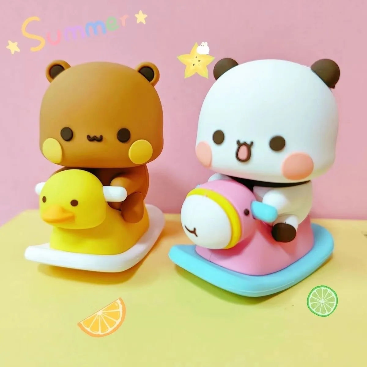 2024 Bubu Dudu Panda Bear Figure Toys Collectible Cute Action Kawaii Bear Toy Doll Ornament Home Deroc Birthday Christmas Gift