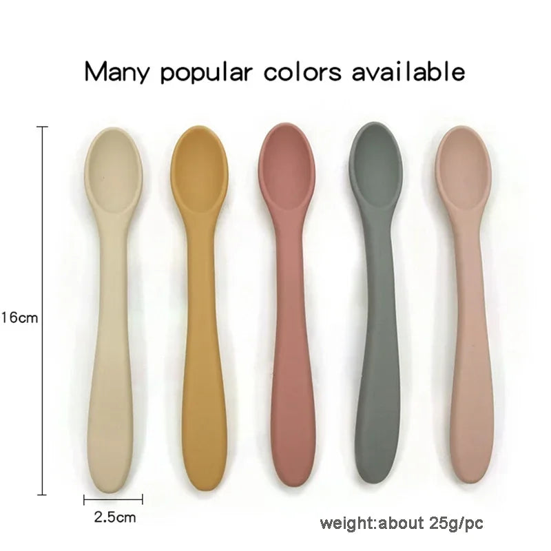 Wolife 1PC Baby Silicone Soft Spoon Training Feeding Spoons for Children Infants Silicone Spoon BPA Free Children‘s Tableware