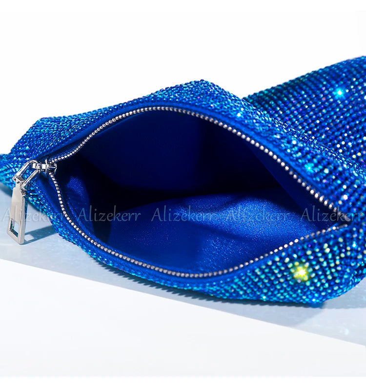 Metal Handle Rhinestones Evening Bags Ladies Luxury Designer Handmade Gorgeous Diamond Clutch Purses And Handbags Wedding Party