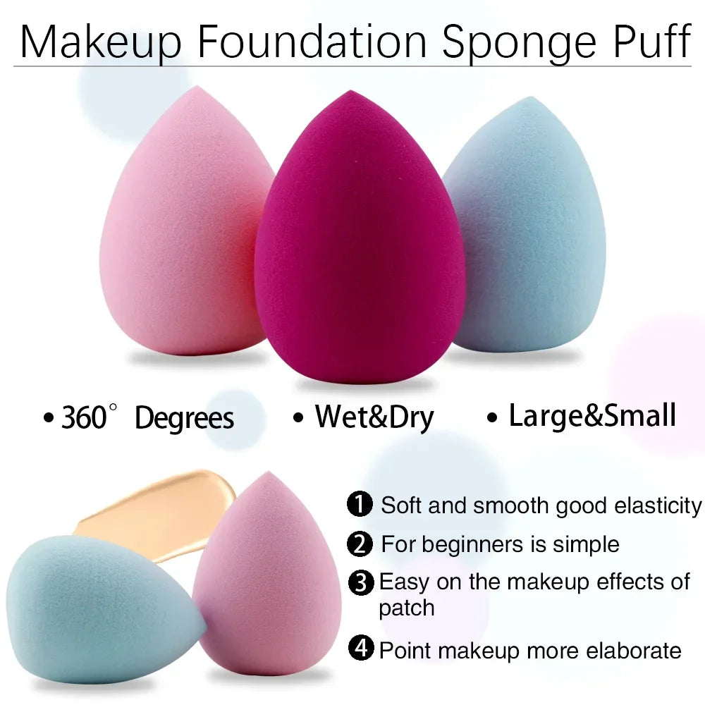 10Pcs Cosmetic Puff Powder Puff Smooth Women's Makeup Foundation Sponge Water-drop Shape Blending Sponge Make Up Accessories