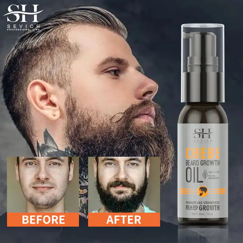 Natural Chebe Men Beard Growth Oil Fast Effective Beard Growth Essential Hair Loss Treatment Product Sevich Beard Care Serum