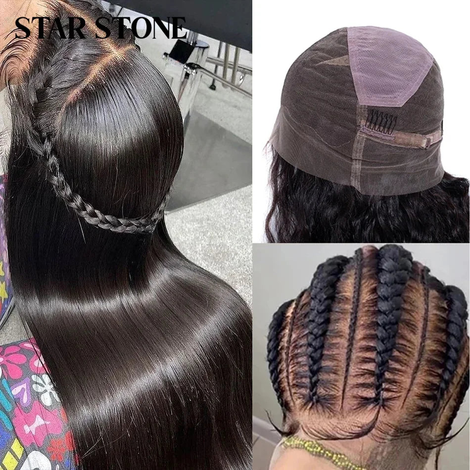 HD Transparent 360 Full Lace Wigs For Women Human Hair Straight 13x6 Lace Frontal Wigs PrePlucked Glueless Remy Lace Front Wig