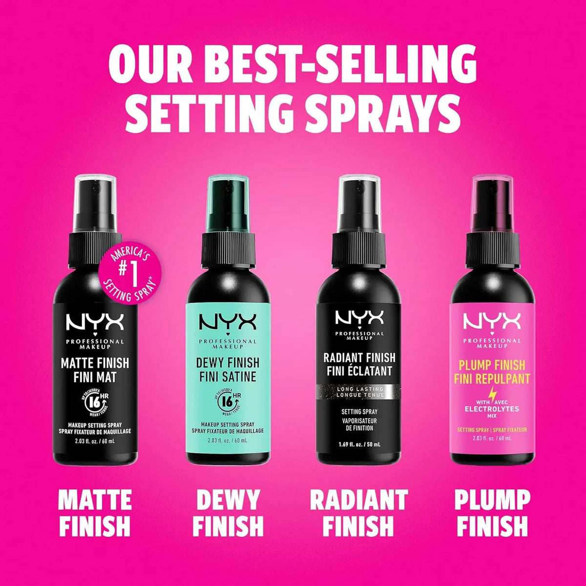 NYX Fix Spray سريع الأمد غير لامع للبشرة الجافة زيت التحكم في الرطوبة الصيفي لا يخلع مستحضرات التجميل الراقية للمكياج 60 مل