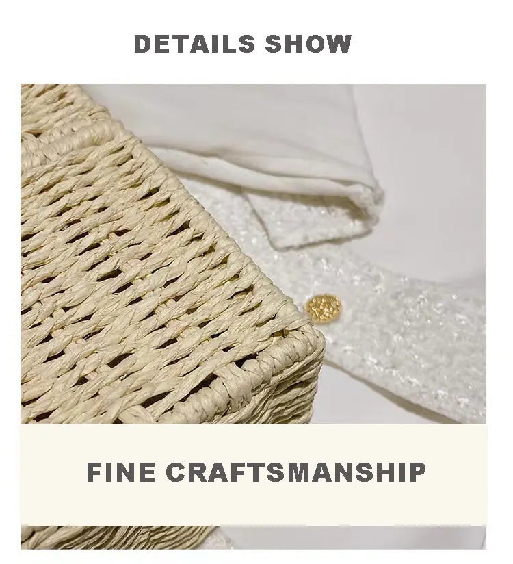New rattan black straw Shoulder Bag Women hand-woven Messenger Bag Summer Beach Square box Straw Handbag For lady Bolsa Feminina