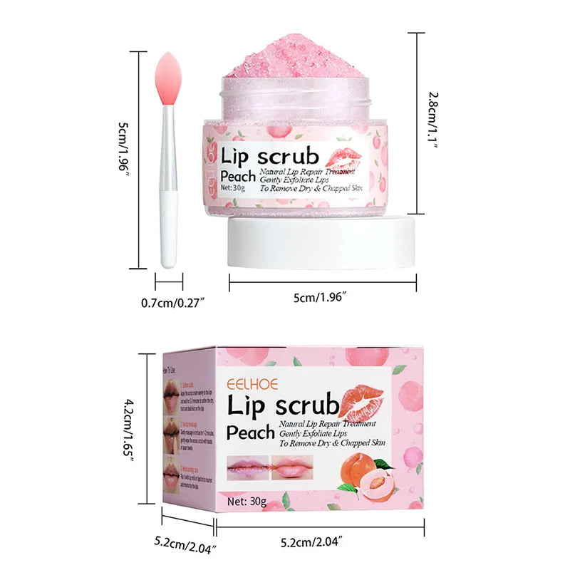 Lip Care Scrub Cream Lip Mask Lip Sleep Mask Night Sleeping Maintenance Moisturizing Lip Gloss Bleach Cream Lip Balm Peach 3g