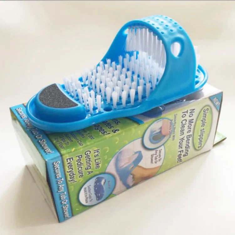 Hot Plastic Bath Shoe Pumice Stone Foot Scrubber Shower Brush Massager Slippers for Feet Bathroom Products Foot Care Bluefhn6