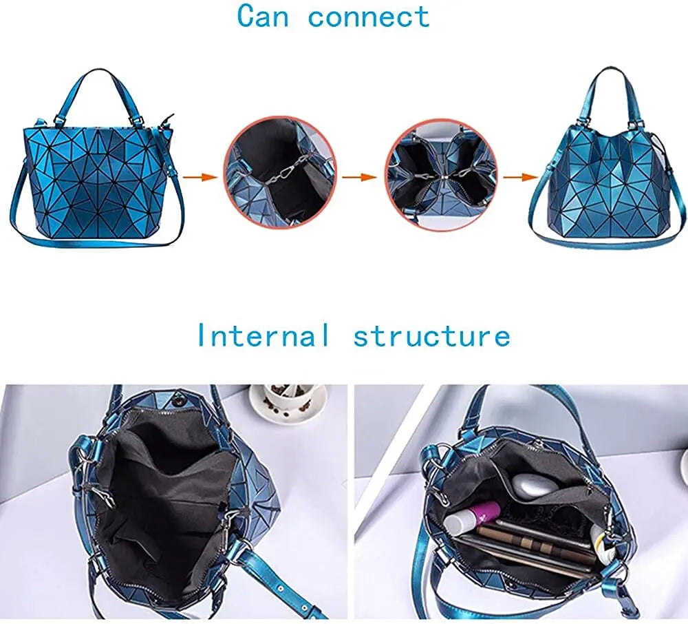 Handbags Bags For Women 2024 Designer Luxury Tote Bucket Bag Fashion Geometric Crossbody Shoulder Messenger Hand Bag Silver