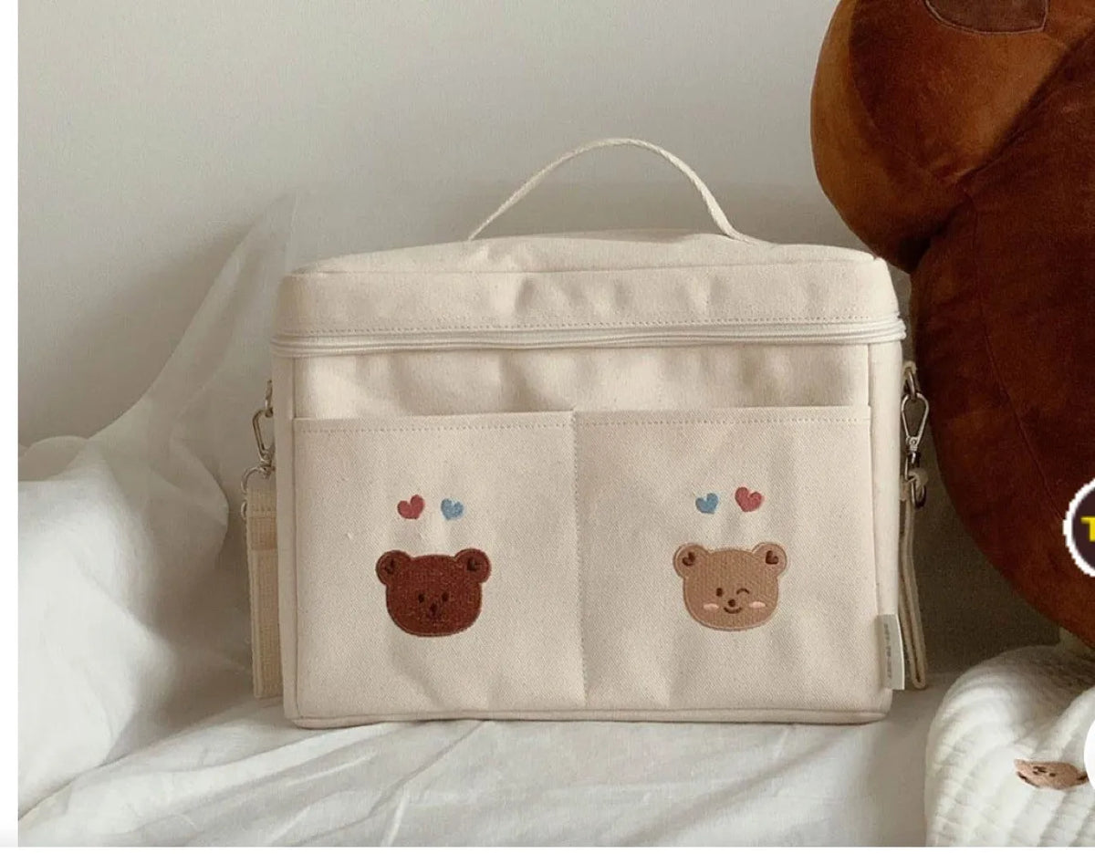 Baby stroller hanging bag multi-functional waterproof mother and baby bag stroller storage mommy outing bag portable milk sto...