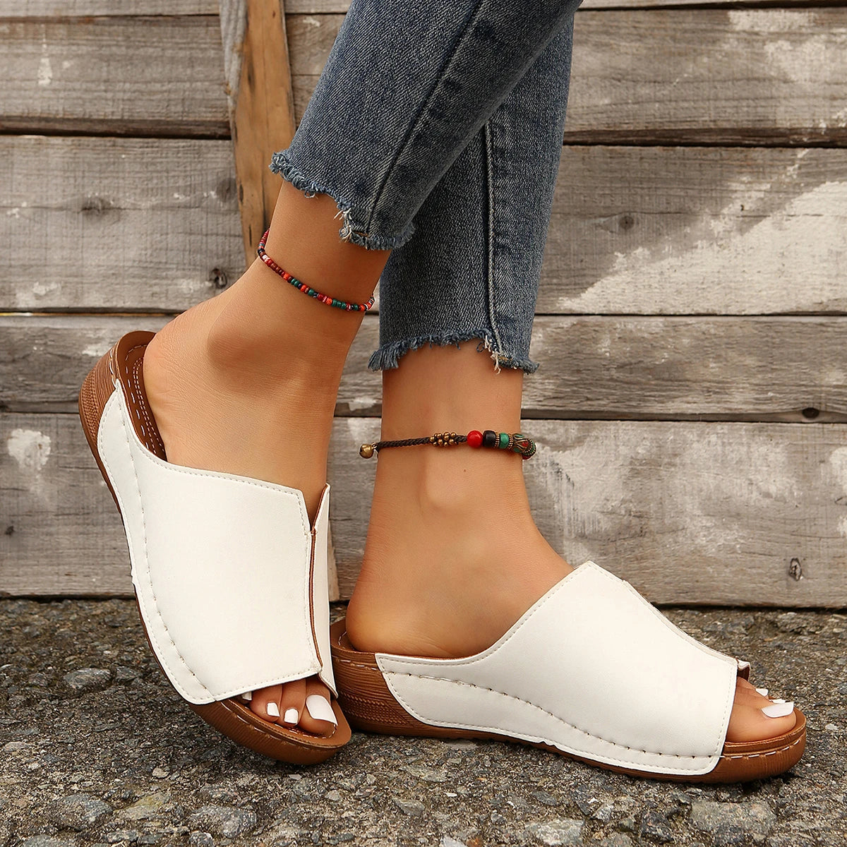 New Women's Sandals Premium Orthopedic Bunion Corrector Flats Casual Soft Sole Beach Wedge Vulcanized Shoes Zapatillas De Mujer