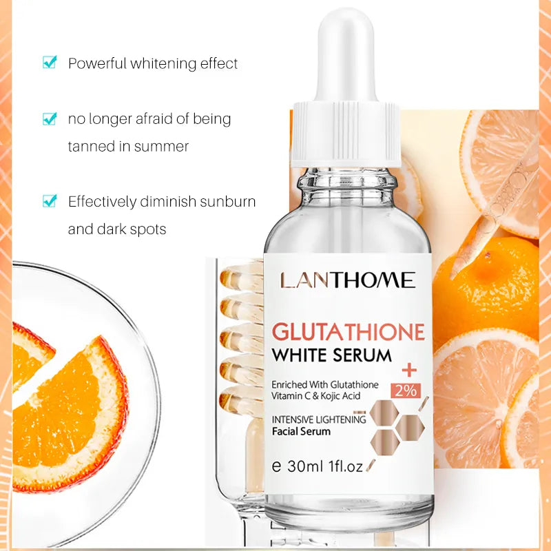 Original Lanthome Glutathione Whitening Serum Fade Black Dark Spots Defects Reduce Facial Oil Brightening Firming For Women