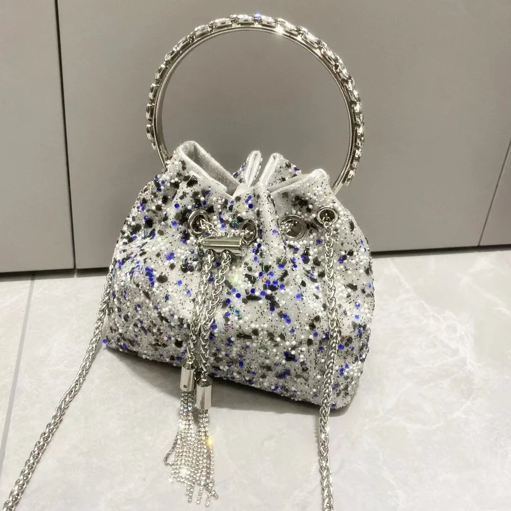 Luxury Designer Colorful Stones Evening Clutch Bag Wedding
