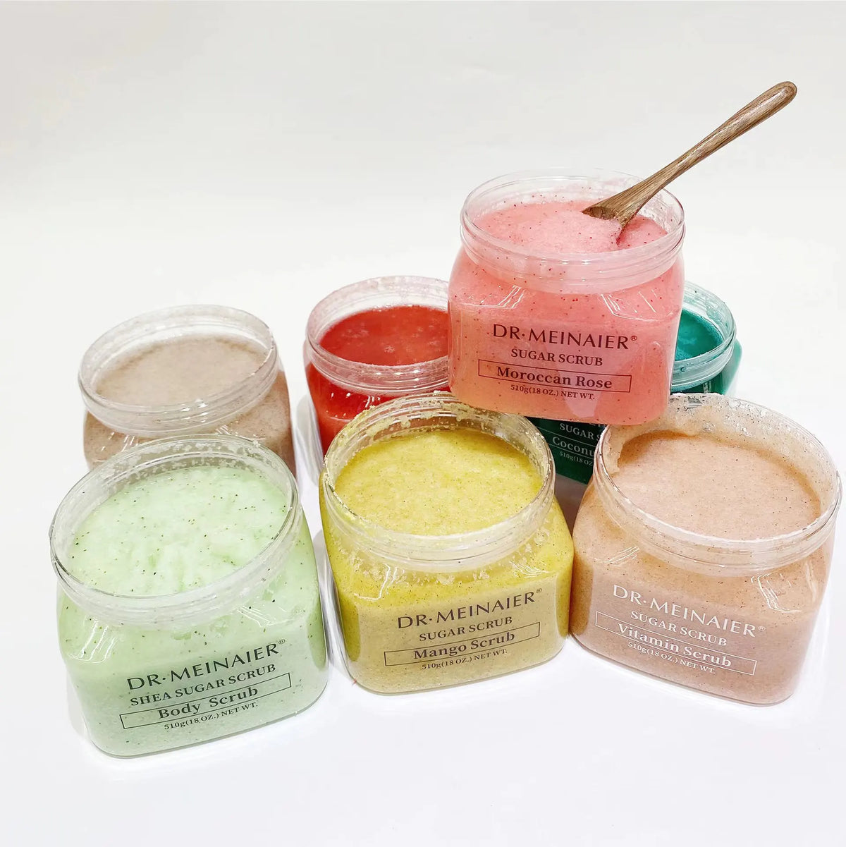 Sherbet Bodyscrub Skin Care Exfoliating Whitening Organic Peach Fruit Salt Shea Sugar Body Scrub OEM Private Label Natural