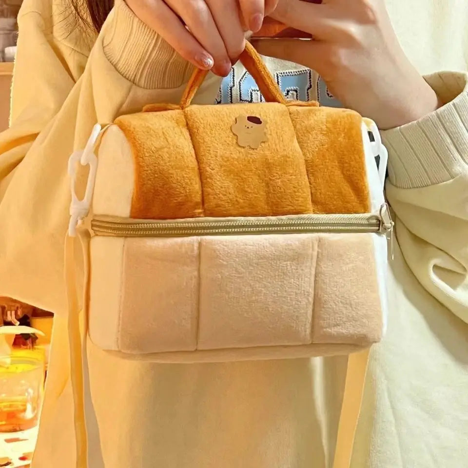 Nylon Cotton Casual Zipper Solid Bread