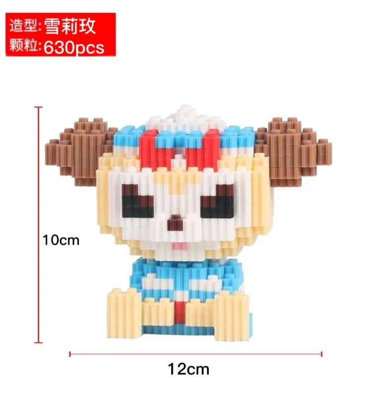 Disney Hello Kitty Stitch Building Blocks Children's puzzle puzzle puzzle toys Small particles series building blocks gift