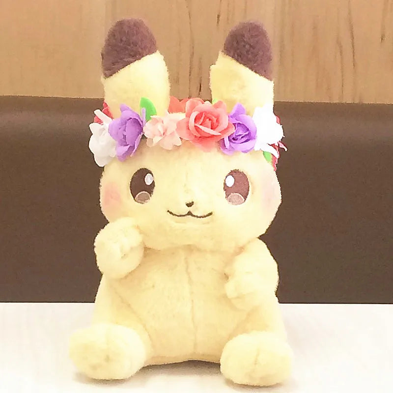 Pokemon Plush Wreath Corolla Pikachu Eevee Plush Toy Kawaii Stuffed Doll Christmas Gift For Kids Children