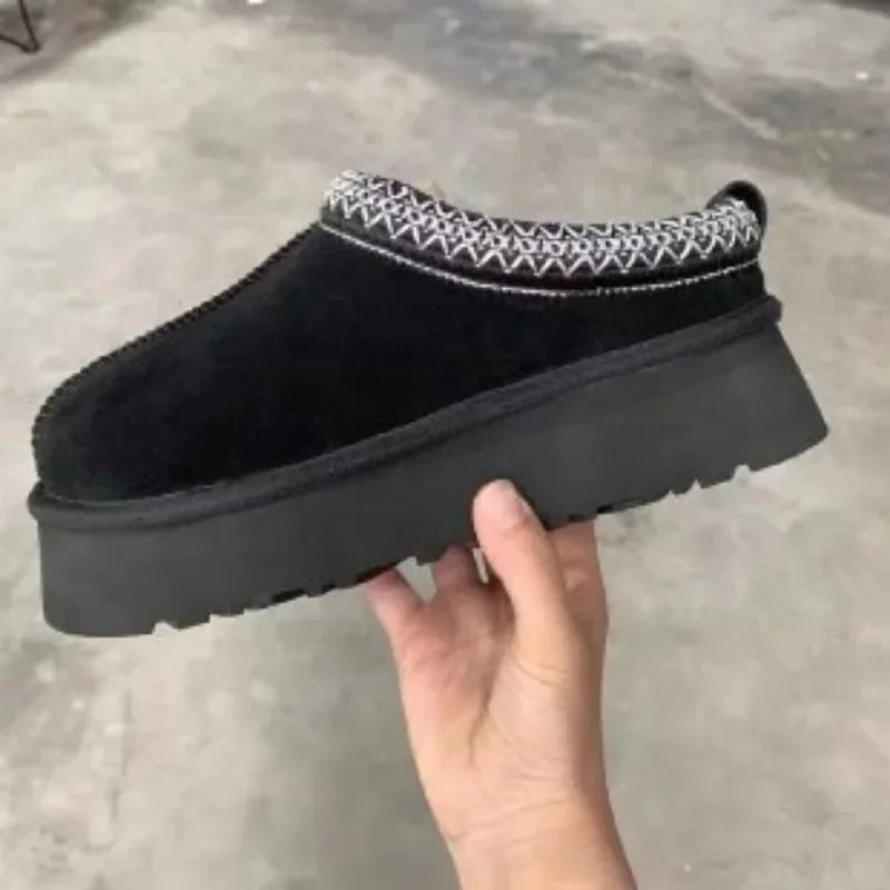 2025 New Women's Fur Slippers Dress Thick-soled Shoes Short Plush Comfortable Women's Cotton Shoes Designer Winter Snow Boots