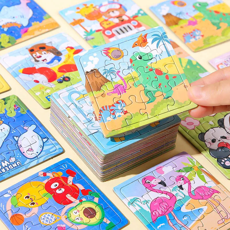 20pcs Cartoon Puzzle Animal Pattern Educational Puzzle Toys for Kids Birthday Party Favors Classroom Prizes Goodie Fillers Gifts