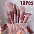 EVEREST 13 PCS Makeup Brushes Set Eye Shadow Foundation Women Cosmetic Brush Eyeshadow Blush Beauty Soft Make Up Tools Bag in Red color - Soft Plush Toys