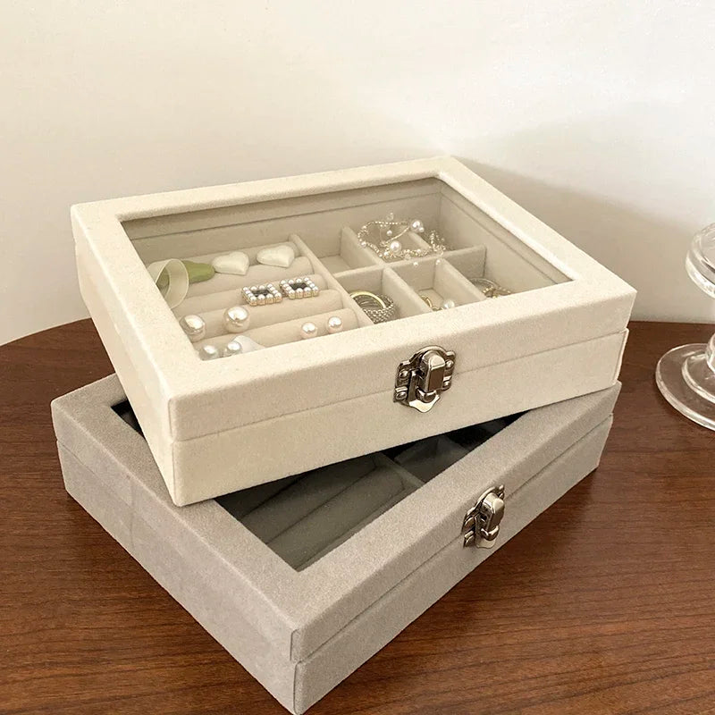 Fashion Portable Velvet Jewelry Organizer Box