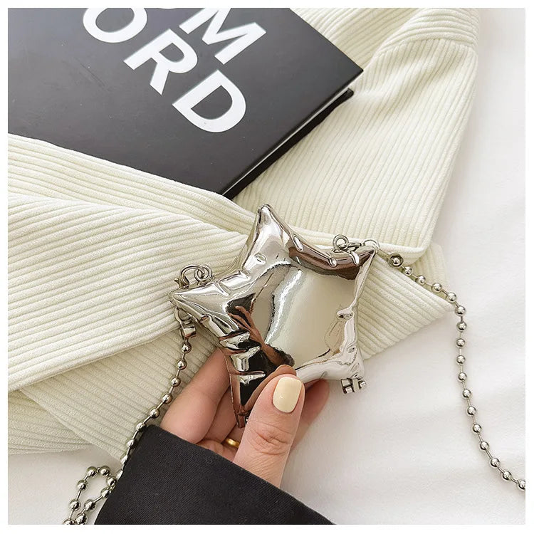 Fashion Metal Mouth Red Bag for Women High Quality Gold Shoulder Bags Designer Hollow Out Crossbody Bag Cute Dinner Bag Handbags