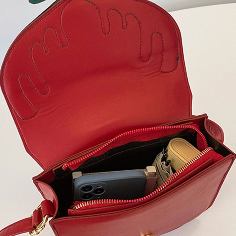 Trendy Christmas Elk Pattern Shoulder Bag Women Small PU Satchel Crossbody Phone Bag Girls Casual All-match Messenger Handbag