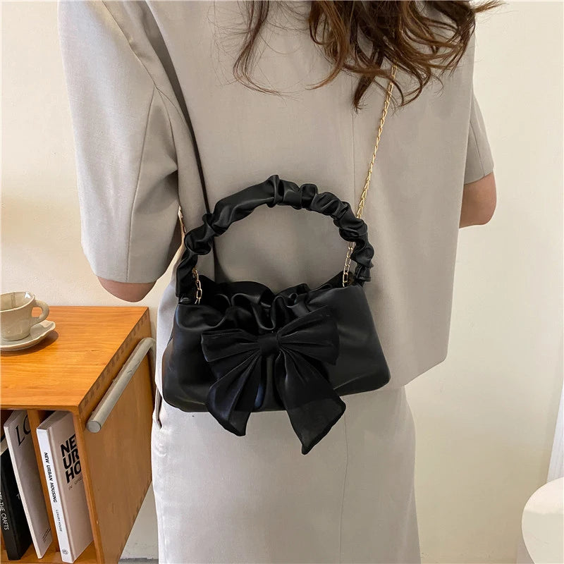 Women BowKnot Handbags Fashion Chain Shoulder Bags Messenger Bags PU Leather Bags
﻿