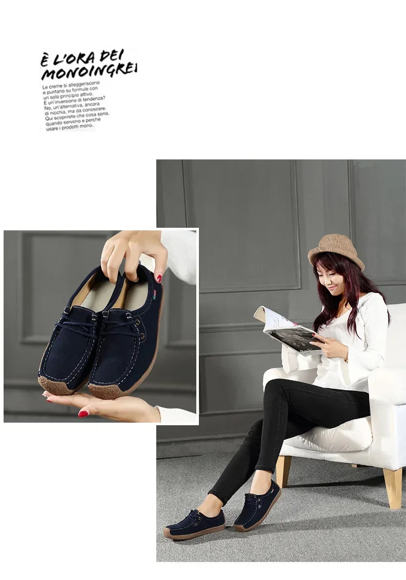 Women Flats Fashion Casual Sneakers  Autumn New Comfortable Female Casual Walking Footwear Fashion Large Size Loafers Shoes