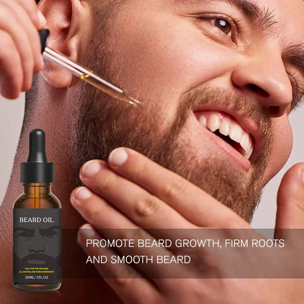 Men Natural Beard Growth Oil Moisturizing Smoothing Beard Oil Dashing Conditioner Care Beard Tools Gentlemen A9y2