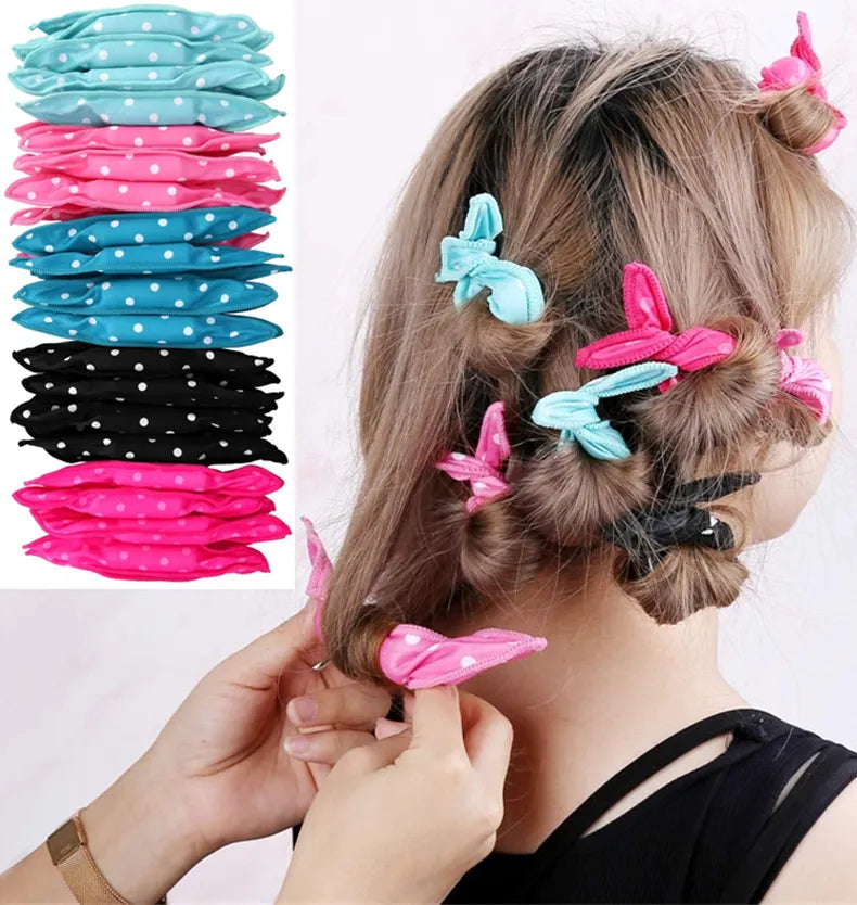 10Pcs/Lot Hair Curlers Soft Sleep Pillow Hair Rollers Set Best Flexible Foam and Sponge Magic Hair Care DIY Hair Styling Tools