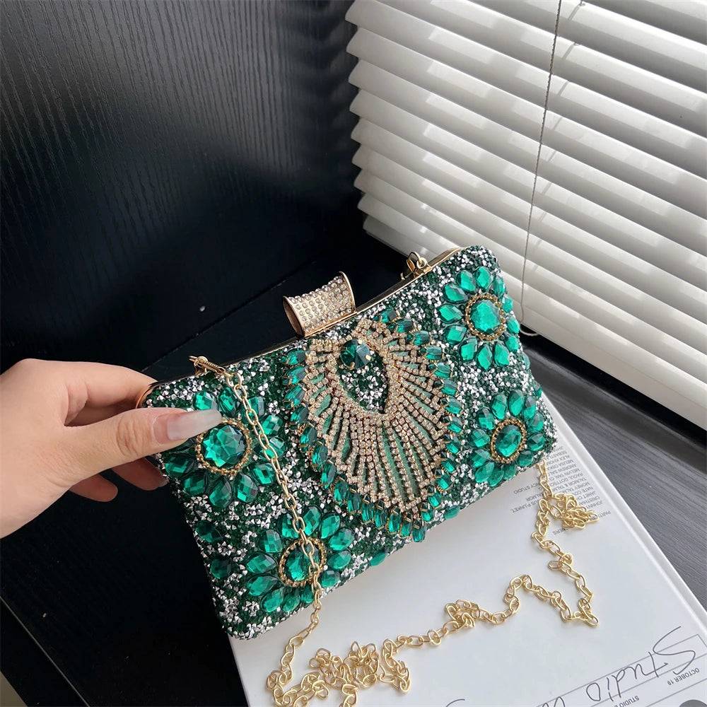 Luxury Sparking Rhinestone Evening Clutch Bags For Women Wedding Prom Dinner Party Gemstone Crossbody Bag 2024 Designer Handbags