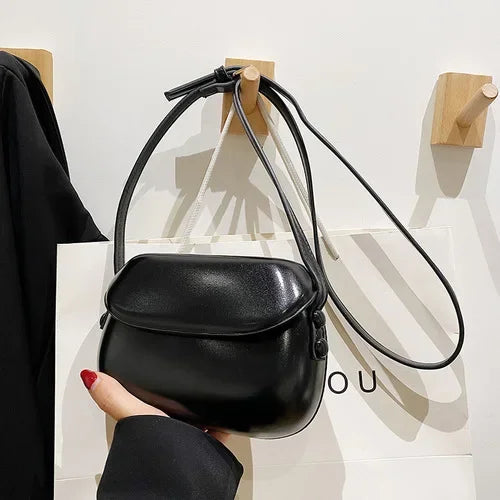 Hot Sale Flap Sling Shoulder Bags for Women Solid Color Crossbody Messenger Bag Purse Female Leather Handbag Pocket Shoulder Bag