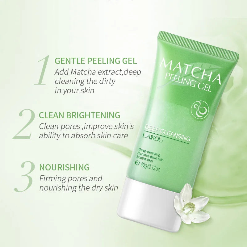 LAIKOU Matcha Exfoliating Peeling Gel Facial Scrub Moisturizing Whitening Nourishing Repair Scrubs Face Cream Beauty Skin Care