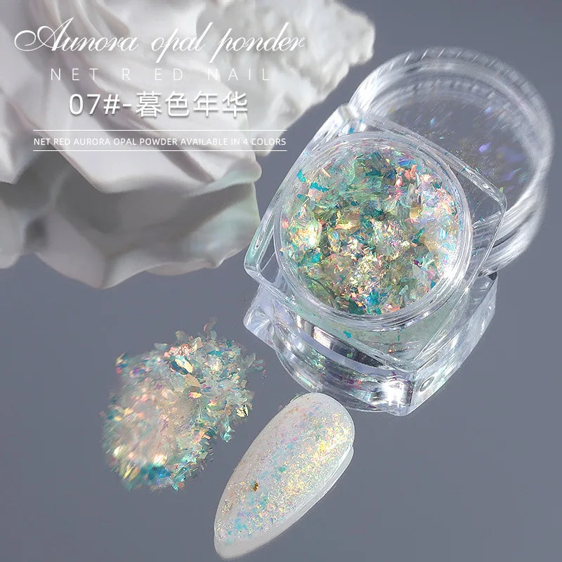 White Chrome Powder Pearl Shimmer Chrome Powder with Mirror Effect Pearl Effect Chrome Glazed Donut Nail