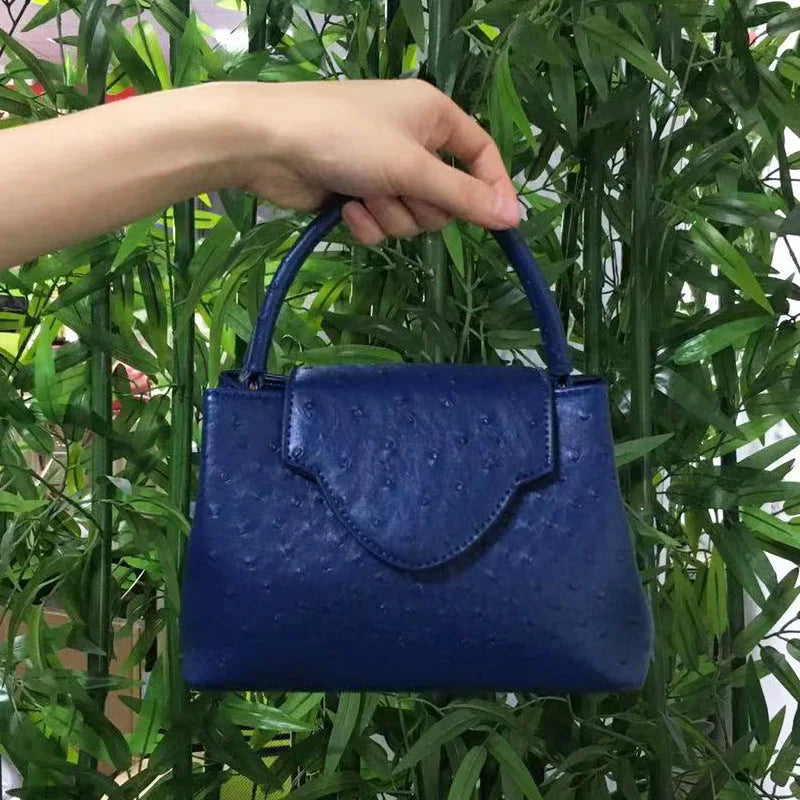 2023 Fashion New Snake Handbag Luxury Brand Design Women Loved Shoulder Tote Bag Ostrich Leather Pouch