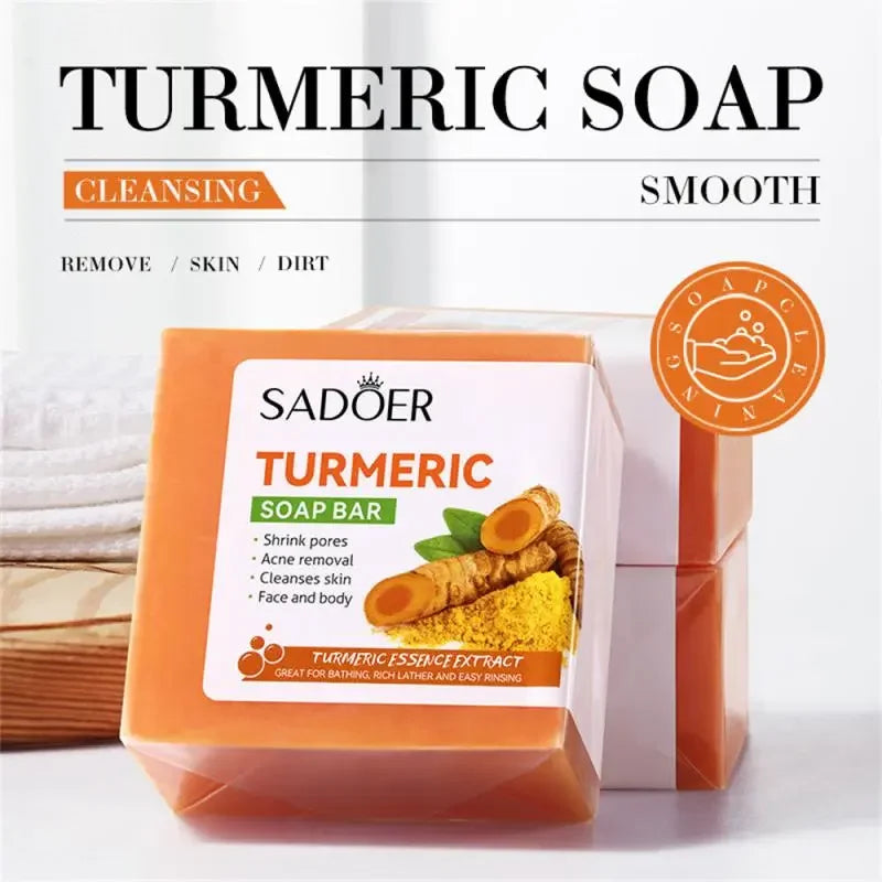 Natural Handmade Turmeric Soap Oil Control Removal Acne Skin Care Soap Body Whitening Soap