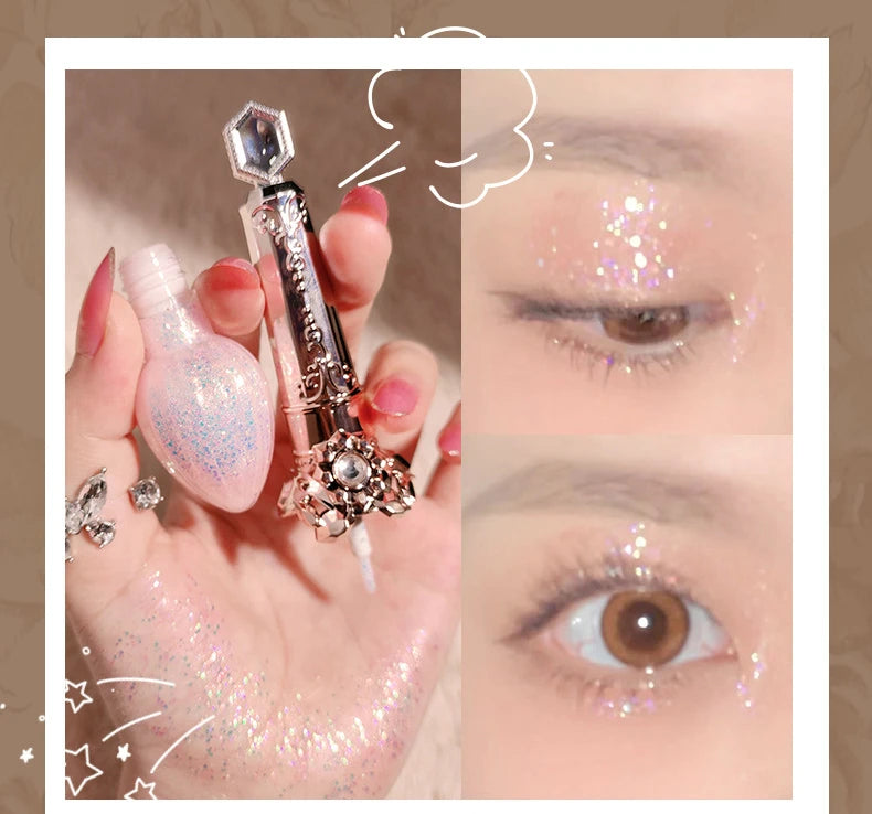 Bright Shine Liquid Eye Shadow Glitter Eye Makeup Sequins Pearlescent Fine Flash Highlight Water Proof Korea Cosmetics for Women