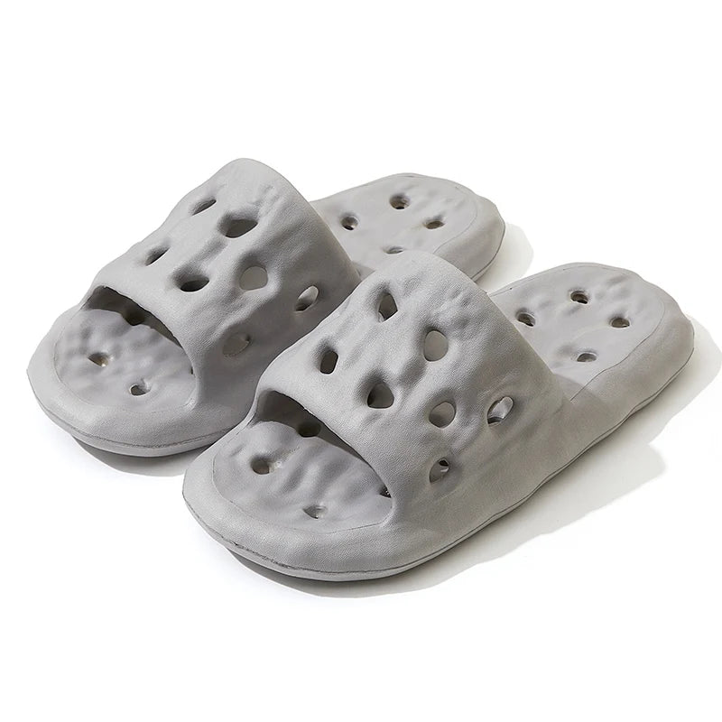 Hollow Out Bottom Bathroom Slippers Women Light Non-slip Soft Sole Home Slides Woman Solid Color Quick-drying Pool Flip Flops