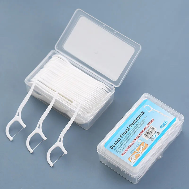 50/100Pcs Dental Floss Flosser Picks Toothpicks Teeth Stick Tooth Cleaning Interdental Brush Dental Floss Pick Oral Hygiene Care