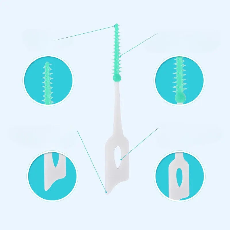 Cleanpik Soft Adhesive Tooth Gap Brush Gingival Massage Brush Cleaning Brush Elastic Massage Tooth Gap 150 Pieces