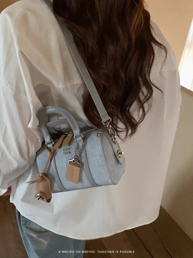 Women's Bags Handheld Bags Fashion Shoulder Bags New Canvas Denim Bag Girl Trend Leisure Versatile Square Bags Crossbody Bags
