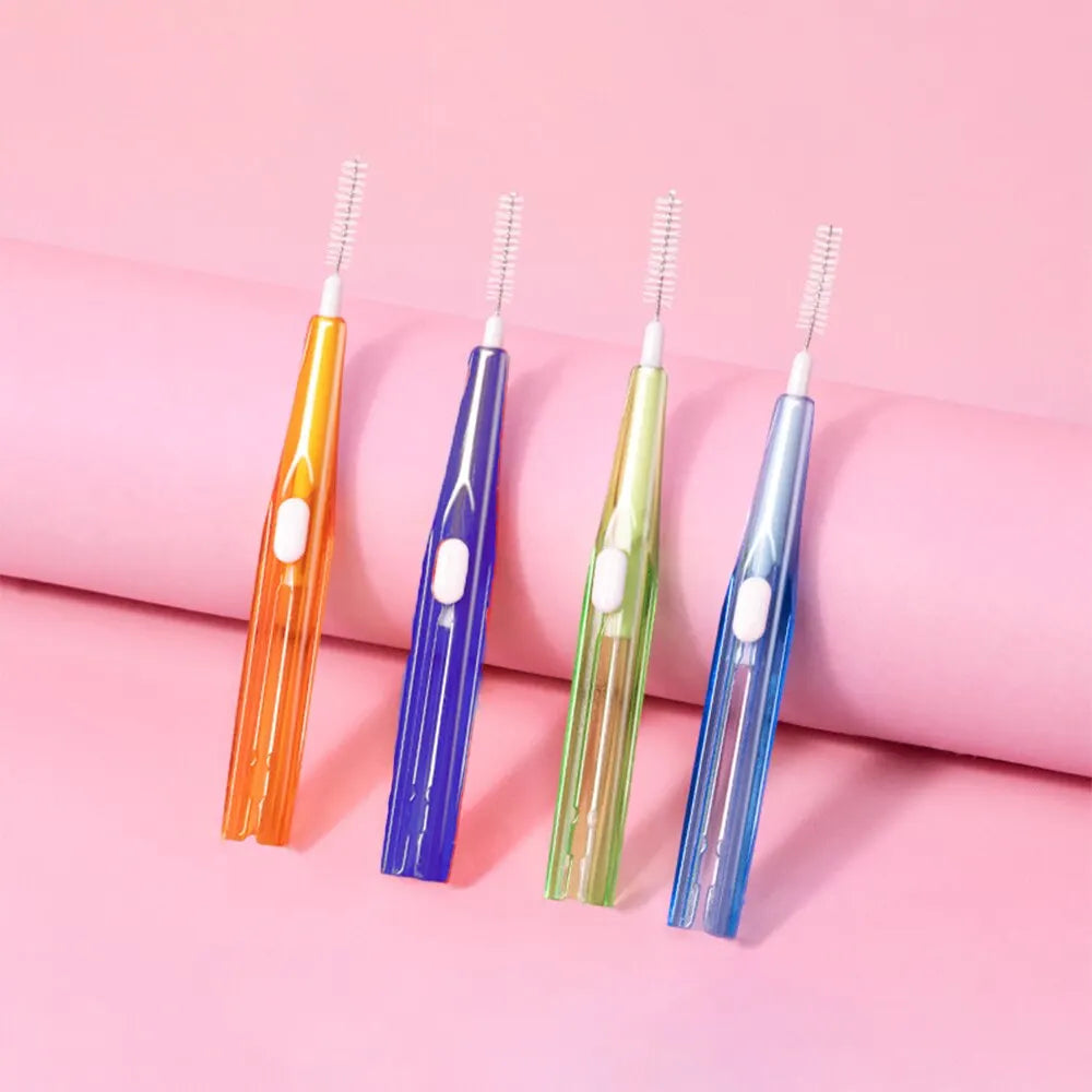 Dental Interdental Brush Clean Between Teeth Toothbrush Oral Tools Orthodontics Portable 0.6-1.0mm Cleaning Stains For Braces