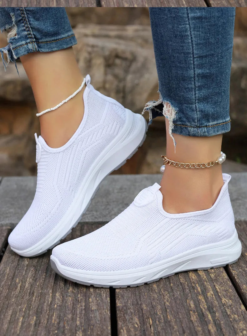 Summer New Mesh Breathable Large Size Casual Shoes for Women Soft Sole Lightweight One Step Single Shoes for Women