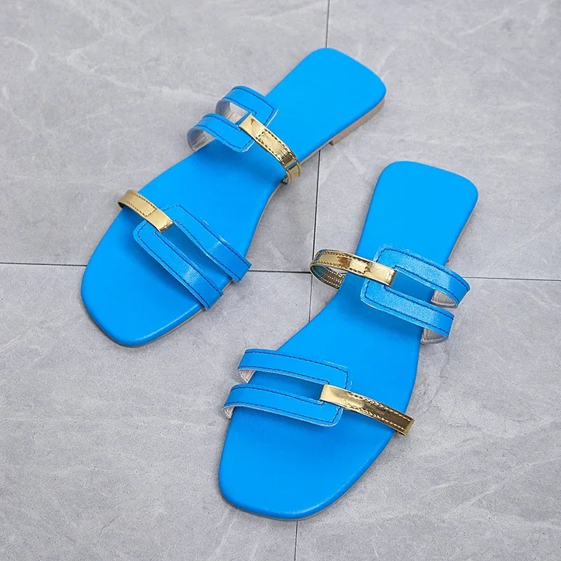 Women Casual Anti-slip Slippers Comfortable Outdoor Sandals Fashion Flat Slippers Elegant Designer Shoes Summer New Slides Women