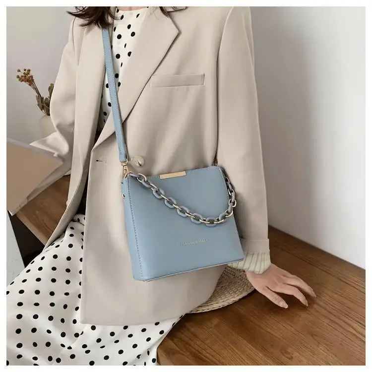 Hot Sale Flap Sling Shoulder Bags for Women Solid Color Crossbody Messenger Bag Purse Female Leather Handbag Pocket Shoulder Bag