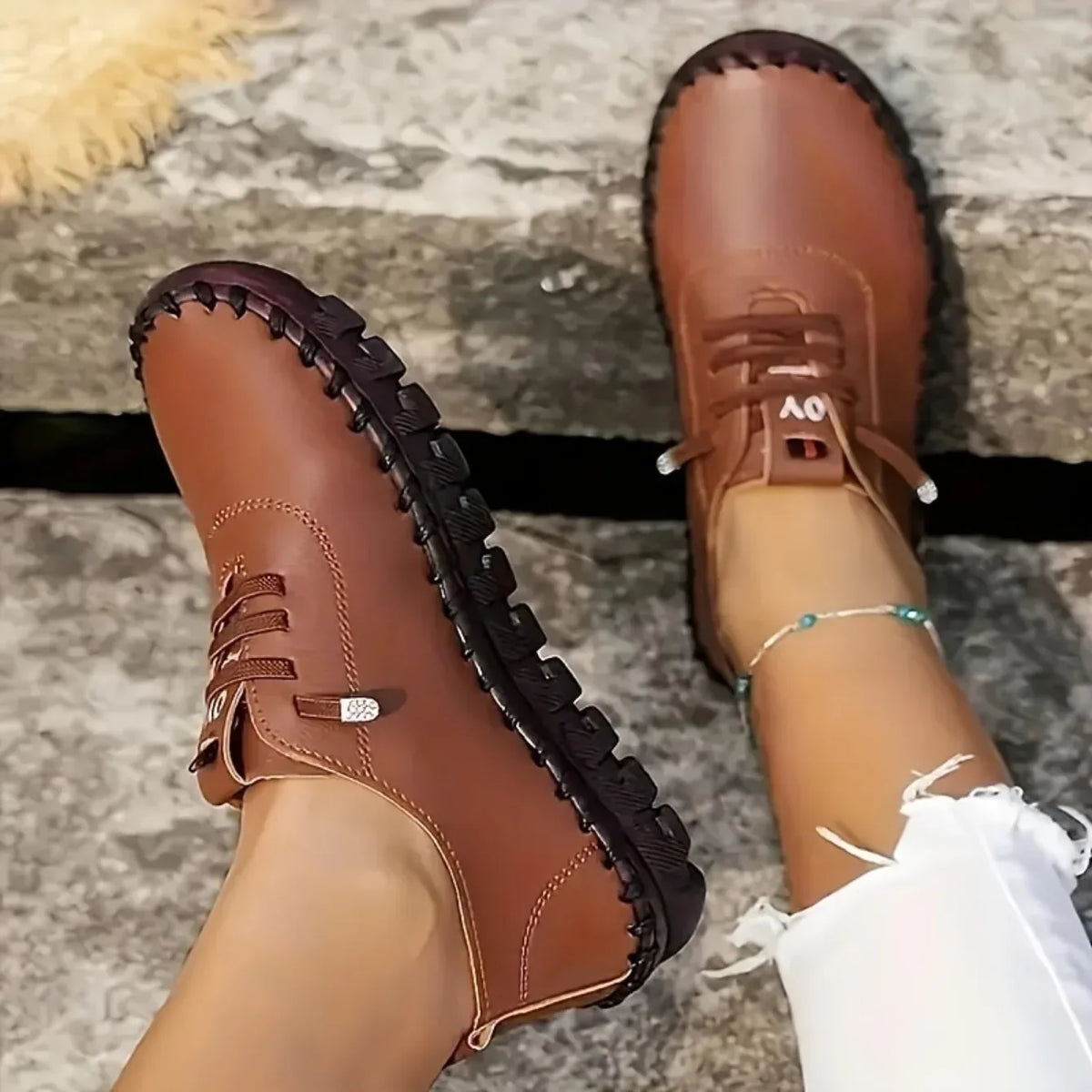 Sneakers Women Shoes Flat Loafers Leather Mom Shoes for Women Comfortable Slip on Soft Casual Platform Shoes Zapatos De Mujer