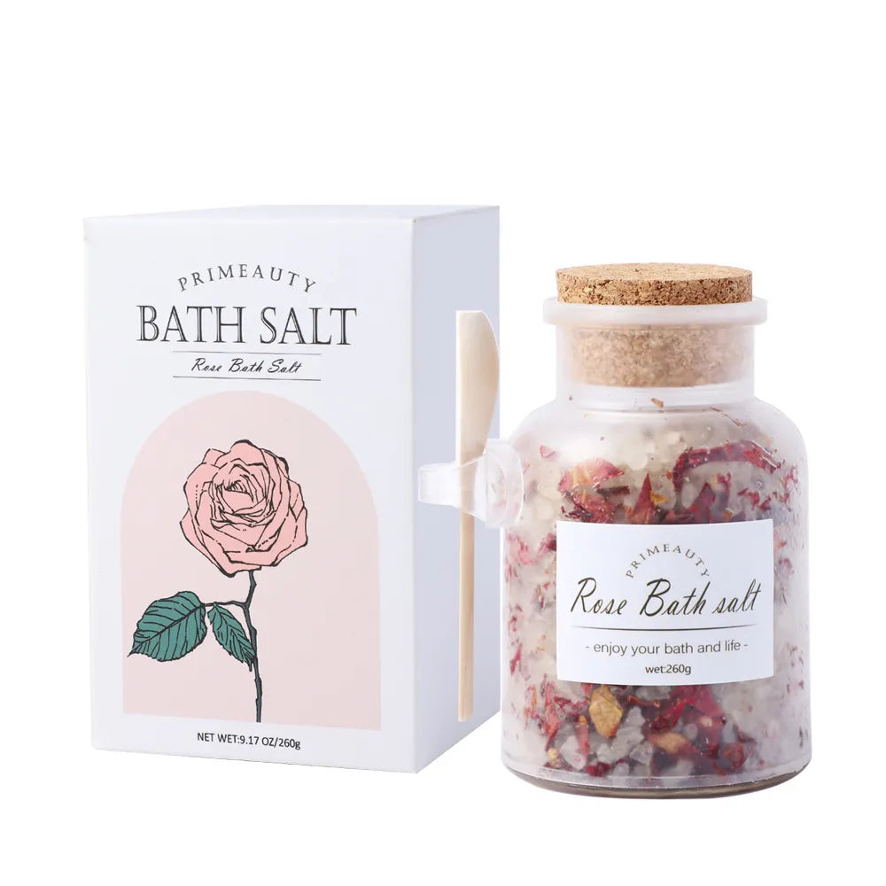 Rose Dried Flower Bath Salt Nourishing Skin Medium Coarse Salt Himalayan Salt Bath Soak Foot Bath Foot Bath