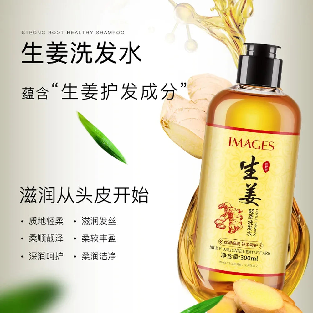 Chinese Formula Ginger Shampoo for Anti Hair Loss Fast Growth Hair Grow Thicker Dense Control Hair Oil Treatment Dandruff 300ml